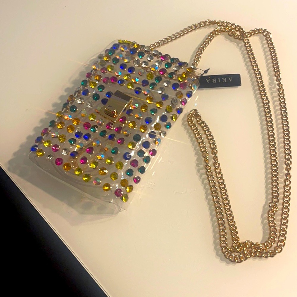 NWT AKIRA CLEAR BAG🩵💜💛